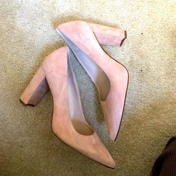 Shoes - Nine West neural suede block heels 7.5